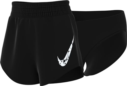 NIKE Damen Shorts W Nk One Swsh Hbr Df Mrbrshrt, Black/White, FN2601-010, XS