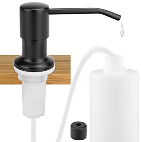 Sink Soap Dispenser Extension Tube with Stainless Steel Pump Head, 360° Rotation, Large Capacity, Flexible Silicone Tube, Easy Installation, Fits 99% of Household Sinks