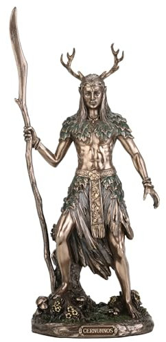 Veronese Design Cernunnos, das keltische Geweih, Gott der Wildnis, kaltgegossenes Harz, Bronze-Finish, 26,7 cm