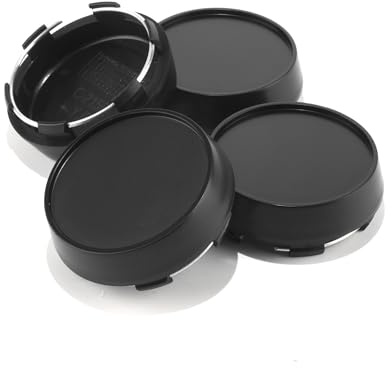 RhinoTuning 4 Stück Satz Nabendeckel OD 65.8mm ID 60mm H 23mm Radkappe Radkappen (Mattschwarz)