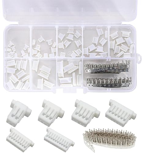 Harissess 495 Stücke JST SH 1.0mm Verbinder Kit, 2/3/4/5/6/7/8/9/10 Pin Gehäuse Weiblich, 1.0mm Pitch JST Adapter,SH 1.0mm Anschlussklemme für Rennwagen,Drohnen