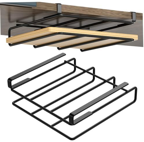 Naisicatar Porta del tagliere a sospensione, supporto per tagliere in acciaio inossidabile, 10,6x10.2x3.3 Under Porta del tagliere dell'armadio, rack per taglieri per cucina per cucina