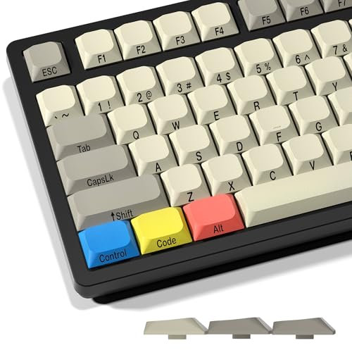 XVX Side Printed PBT Custom Keyboard Keycaps - 75 Percent, 127 Keys Full Set for 60% 65% 75% 80% 100% Cherry Gateron MX Switches Mechanical Keyboard - Retro Gray