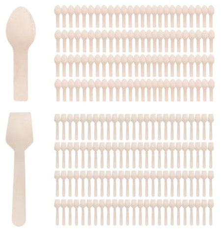 Pack of 200 Wooden Spoons, Ice Cream Spoons, Ice Cream Sticks, Wooden Spoons, Small Wooden Spoons, Wooden Ice Lollies