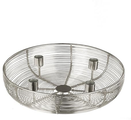 EGLO LIVING Adventskranz Hagony, Kerzenhalter Gestell für 4 Adventskerzen, Advent Kerzenständer für Stabkerzen, Tischdeko Weihnachten aus Metall in Silber, ⌀ 30,5 cm