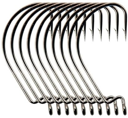 FOLANDO 10PCS Fish Hooks, Fishing Hooks Barbed Hooks Circle Hooks for Freshwater Saltwater 5/0#