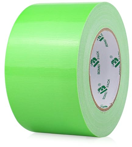 BOMEI PACK Grünes Panzertape Wasserfest 75mm x 30 m - Hellgrün Panzertape Gewebeklebeband - Gewebeband - Panzerband Extra Stark - Duct Tape - Wasserdichtes Klebeband