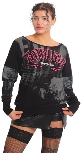 Yakuza Damen Darkness Allover Urban Langarm T-Shirt