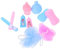 HEMOTON 2Er Set Puppen Toilettenartikel Toilettensitz Puppenhaus Mini Statuen Kaninchen Modell Puppenhaus Bausätze Toilettensitz Zubehör Frottee Kaninchen Mini Badezimmer Spielset Aus