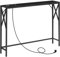 MAHANCRIS Bout de Canapé avec Station de Charge, Table d’Entrée, Table Console avec Design étroit, Bout de Canapé de Style Vintage, pour Entrée, Hall, Salon, Noir ACTBK151UE01