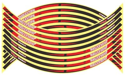 ZEXIJOW Set di Strisce Cerchi Moto per 2 Ruote da 15 a 19 Pollici,Riflettente e accattivante,Adesivi Ruote Moto,Adesivi Cerchi Moto Resiste a Pioggia e Sole,Design Racing (Rosso e Nero)