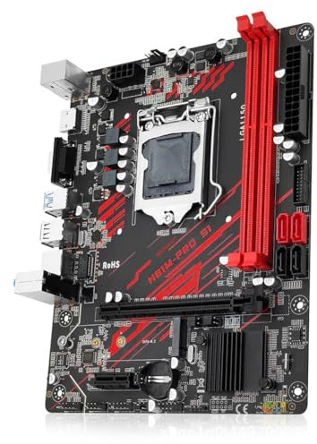 Knoruley Nueva Placa Base H8M Pro S1 LGA 1150 Compatible con Procesadores Pentium Core I3, I5 y I7 de 4.º Generación, RAM DDR3, SATA3.0, USB 3.0.
