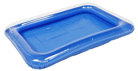 GALPADA Piscine pour Bébé Piscine De Poupée Bac à Sable Table Flottante pour Glacière Flottante Contenants Alimentaires Plateaux De Service Réfrigérés pour Les Fêtes Bleu PVC