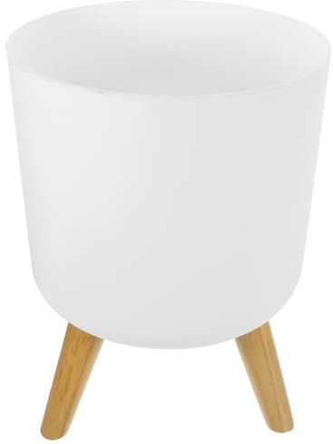 iplusmile Macetero con Soporte De Madera Blanco Grande para Interior Jardineras Ornamentales con Patas Contenedor para Plantas Dormitorio Sala De Estar y Jardín Decoración Moderna para Hogar