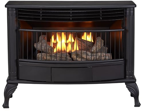 Duluth Forge Ventless Liquid Propane Gas Stove - 25,000 BTU, T-Stat Control, Black Finish - Model# QSL250T