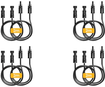 Powerness® 2m PV-Solarkabel, 4mm² mit MC4-Stecker, PV-Verlängerungskabel für Balkonkraftwerk & Photovoltaikanlagen (8×2m, 4mm²) (0% MwSt)
