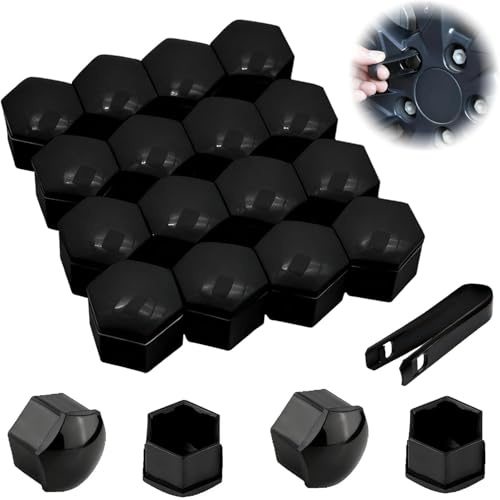PENGCHANBAIDUO 20 Pcs Cache Ecrou Roue Voiture Capuchons de Boulon pour Audi Q2 2017-2022 2023, Durable Protecteur de Vis de Moyeu avec Outil de Retrait Cache Boulon,21mm