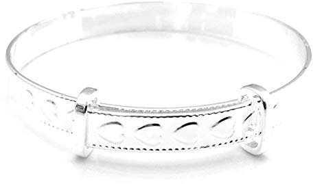 Equilibrium, braccialetto rigido placcato in argento, per battesimo