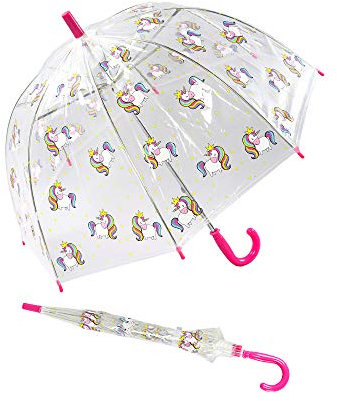 Susino X-brella Children's Clear Dome Umbrella 17025 Unicorn Print