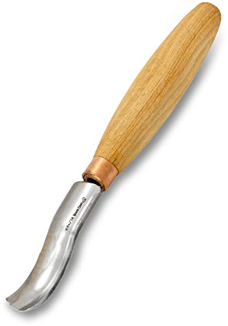 BeaverCraft, Gubia Doblada para Tallar Madera K8a/14 de 1.4cm Herramientas para Tallar Cucharas Cincel de Mano para Trabajar la Madera - Cuchillo Compacto para Tallar Madera - Hoja de Acero al Carbono