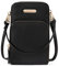 CLUCI Handy Umhängetasche Damen Klein Crossbody Clutch Leder Handytasche mit Geldbörse Damen Schultertasche mit Kartenfächer Schwarz