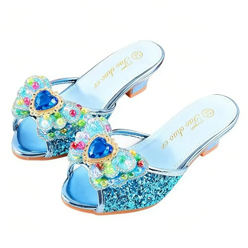 Monissy Sandali Donna Tacco Alto Bocca di Pesce Paillettes Doppi Fiocchi in Pelle Perline Colorate ed Intarsi di Cristallo Natale Halloween Vigilia di Natale FesteIdee Regalo