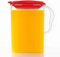 LocknLock Aqua Fridge Door Water Jug with Handle BPA Free Plastic Pitcher with Flip Top Lid Perfect for Making Teas and Juices, 3 Quarts, Red