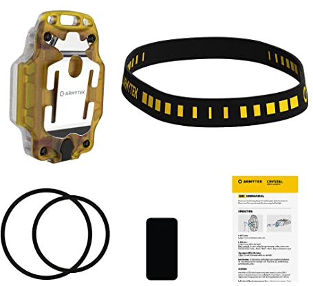 Armytek Crystal Kompakte Multifunktionslampe 4 in 1 mit weißem und rotem Licht Micro USB Aufladbarer (Gelb)