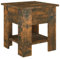 vidaXL Couchtisch mit Ablage Beistelltisch Wohnzimmertisch Kaffeetisch Sofatisch Teetisch Tisch Räuchereiche 40x40x42cm Holzwerkstoff