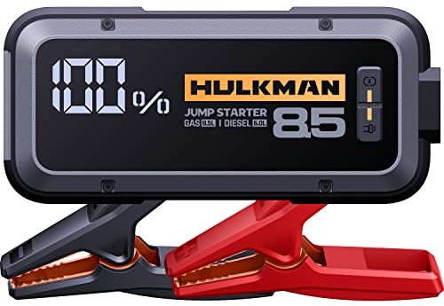 Hulkman Alpha 85 Starthilfe Powerbank 2000A 20000mAh Auto Starter für bis zu 8,5L Benzin und 6L Diesel Motoren mit Boost-Funktion für vollständig Leere Batterie 12V Lithium Tragbare Starthilfegerät