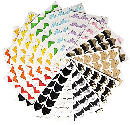 336 Stücke Fotoecken Aufkleber, 14 Farben Selbstklebende Papierecken Aufkleber Foto Ecken Schutze für DIY Scrapbooking Tagebuch Fotoalbum