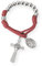 Nazareth Store Olive Military One Decade Paracord Rosenkranz Silberperlen Taschenauto Rosenkranz Beten Sie für uns St. Joseph Medaille und St. Benedikt Kreuz (Rot Paracord Rosenkranz)