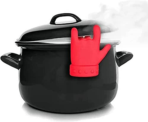 BUE Pot Lid Holder, Silicone Lid Lifters for Pans and Pots, Heat-resistant Spoon Rest Lid Stand Holder, Spill-proof Steam Releaser, Kitchen Gadgets for Cooking