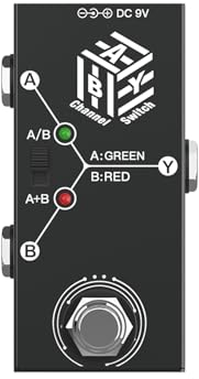 ABY Box Line Selector AB Schalter, Mini Pedale für Gitarre ABY Box Schalter Schalter AB Pedal Effekt für Gitarre Bidirektionale Übertragung Metallgehäuse Rutschfeste Halterung A/B oder A und B Modus