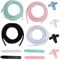 KASESSS 4PCS Protection Cable Lapin, Flexible Gaine Spirale, 1.4M Gaine Cable, Gaine Cache Cable avec 4PCS Attache Cable et 4PCS Protege Cable, Gaine Souple Electrique pour Câble de Téléphone Portable