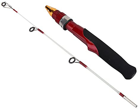 50 cm Mini 2 Abschnitte Winter-EIS-Angelrute, Solide Konstruktionsstange, Metallführungsringe Zum Schutz der Angelschnur
