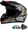 HaTur Motorradhelm Motocross-Helm Dirt Bike Helme Off-Road-Helm mit Handschuhen Schutzbrille für Unisex Jugend Erwachsene (Schwarz, M)
