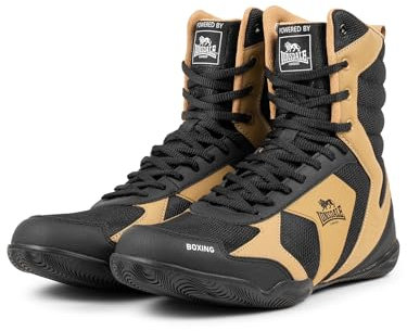 Lonsdale Heskin, Scarpe da Boxe Unisex-Adulto, Nero, Oro, Bianco, 43 EU