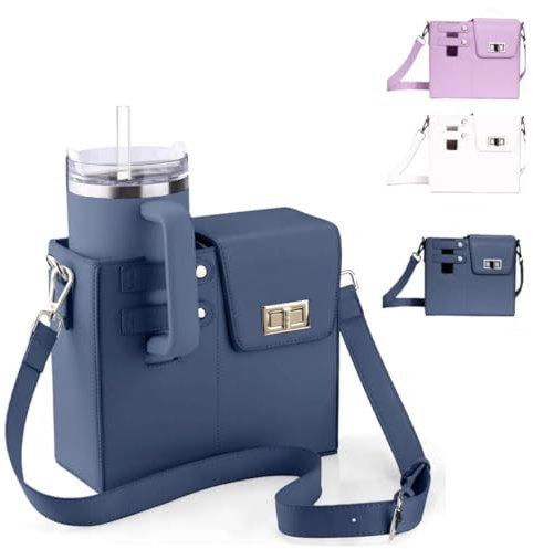 Outdoor Portable Crossbody Water Cup Storage Bag, Crossbody Cup Holder Bag for Stanley Cups, Water Bottles Carrier Bag with Adjustable Shoulder Strap for Women Travel and Daily Use