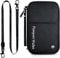 Asnews Reisepass Tasche Familie Reisepass Organizer mit RFID Blocker, Tragbare Reisepasshülle Ausweistasche, Reise Organizer Dokumente für Damen und Herren, Schwarz