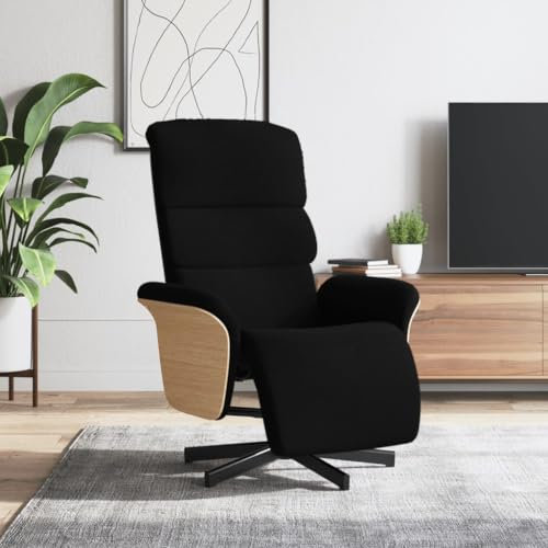 Xichuzi Relaxsessel mit Fußteil Schwarz Stoff, Relaxsessel, Fernsehsessel, Kinosessel, Gaming Couch - 356603