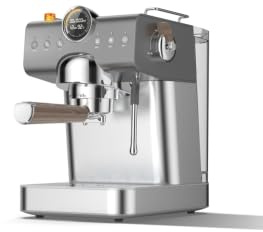 Garvee Cafetera Espresso 20 Bar Semiautomática – Máquina de Café Italiano con Sistema de Presión por Bomba – Espumador de Leche y Diseño – Ideal para Uso Doméstico, Capuchino y Latte, Gris