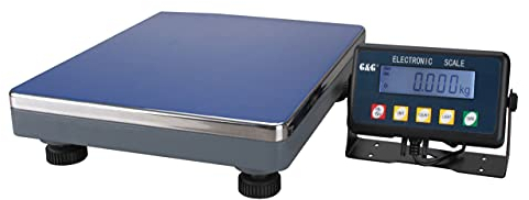 G & G PSE 150kg/10g Paketwaage Plattformwaage, robuste 38 × 32 cm Wiegefläche aus Aluminumguss, verstellbare Füße,Digitalwaage, Netzteil oder Batteriebetrieb