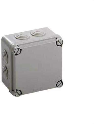 Ide IDE IP65 Waterproof Box with Opaque Lid and Cones, 108mm x 108mm x 64mm, grey, 1