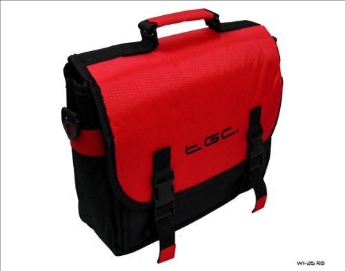 New Red & Black Messenger Style Carry Case Bag for Amazon Kindle Tablet & Cover