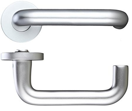 Return to Door ZAA030 Safety Lever Screw On Rose Internal Door Handle Set - Satin Aluminium