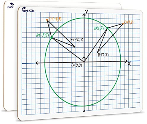 Scribbledo Tableau blanc double face effaçable à sec XY Axis 22,9 x 30,5 cm pour étudiants et salles de classe