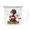 ilka parey wandtattoo-welt Emaillebecher Becher Tasse Camping Otter angelt mit Schwimmring Pusteblume & Wunschname Name Kaffeetasse Geschenk eb368