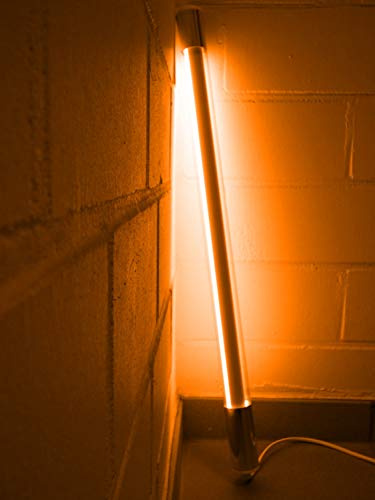 Licht-Idee Led Leuchstab mit Blendschutz bruchsicher IP20 63cm orange mit Anschlußkabel und Schalter in weiß, 10Watt Party Deko Schaufenster farbig bunt energiesparend