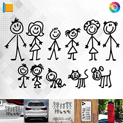Decus Shop Strichmännchen Familie gemalt 3112 // Sticker Aufkleber vers. Größe Farbe